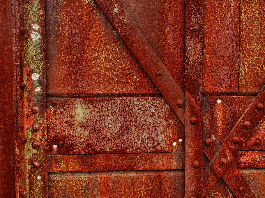 puerta, óxido, rojo, oxidado, fondos, fotograma completo, metal, degradado, sin gente, patrón