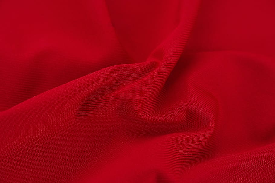 red textile, red, fabric, textile, color image, copy space, detail, macro, clothing, nobody