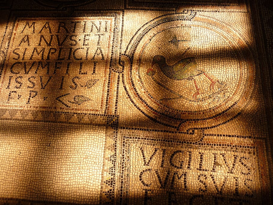 mosaico, piso, romano mosaico, antiguo, romano, fondos, sin gente, fotograma completo, patrón, texto