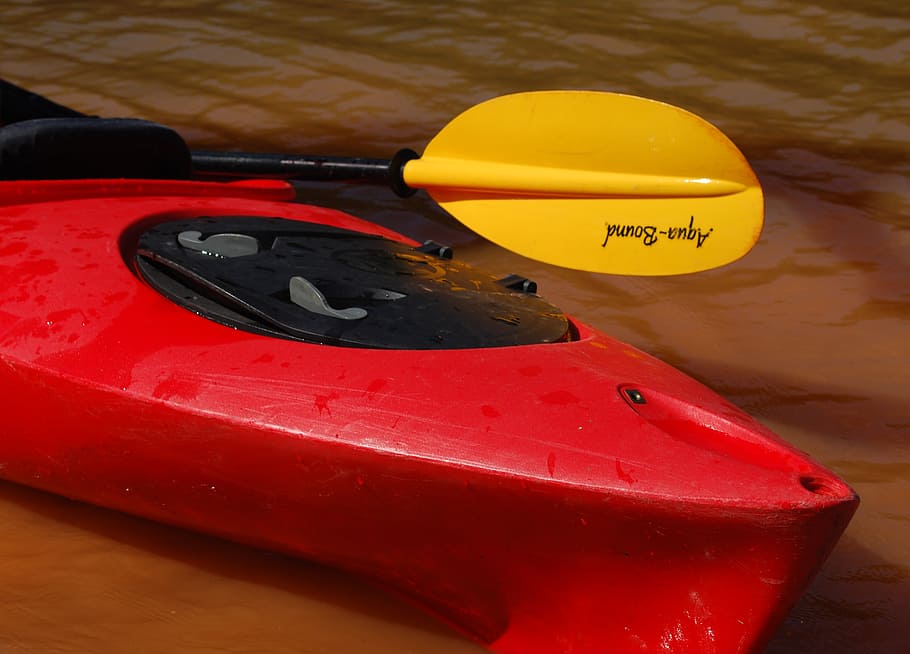 kayak, paddle, boat, outdoors, lake, paddling, canoe, canoeing, red, watersports