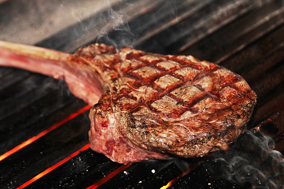 daging panggang, tomahawk steak, memanggang, lezat, beef steak, daging sapi, panggang, segar, tukang daging, daging