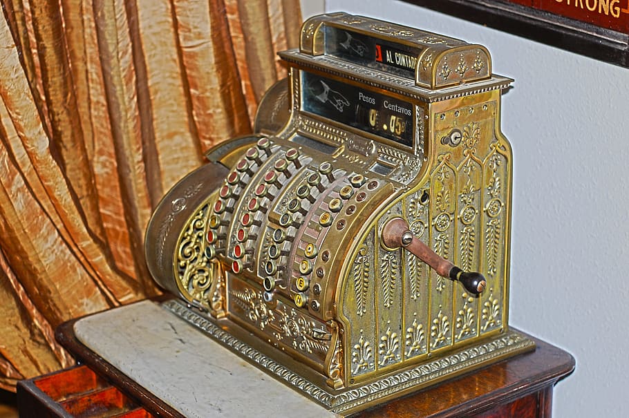 Cash Register, Box, Old, box register, antiques, collector, machines, old adornment, old-fashioned, antique