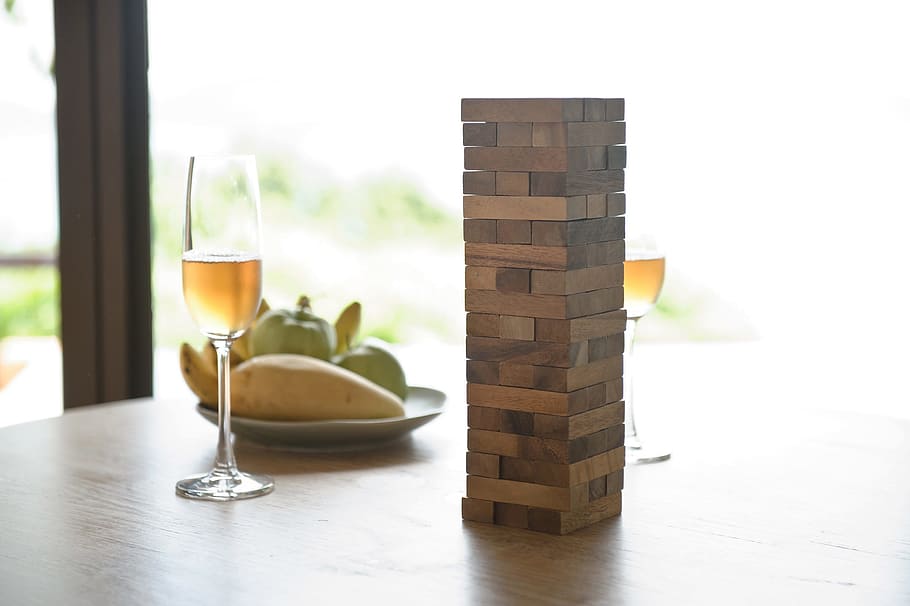 jenga, cocktail, table, fruit, drink, food and drink, refreshment, glass, drinking glass, household equipment