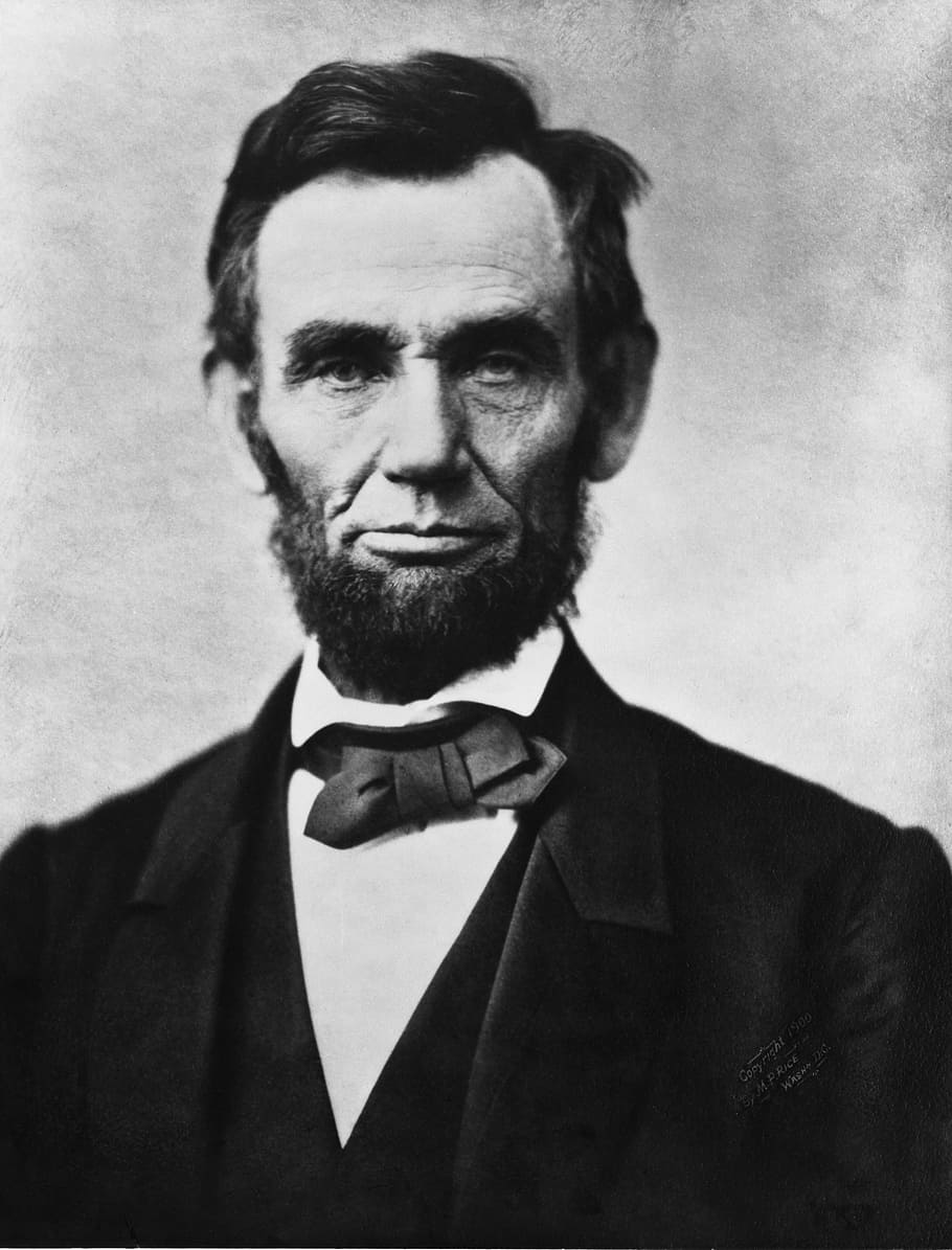 Abraham Lincoln, presidente, retrato, Estados Unidos, América, blanco y negro, 1863, Bart, volar, hombre