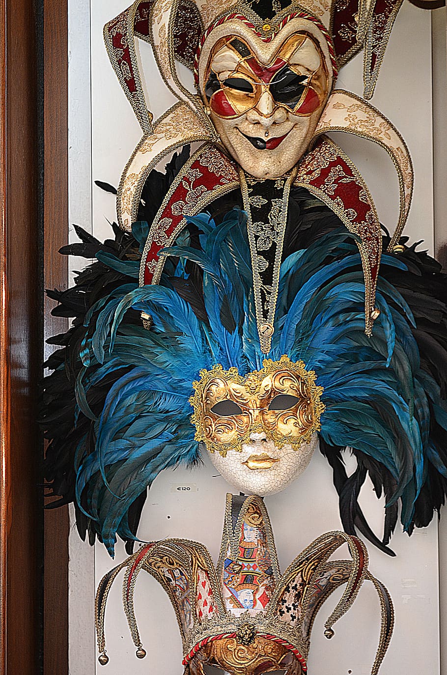 masks, venetian mask, venice, italy, window, tourism, art and craft, human representation, representation, mask