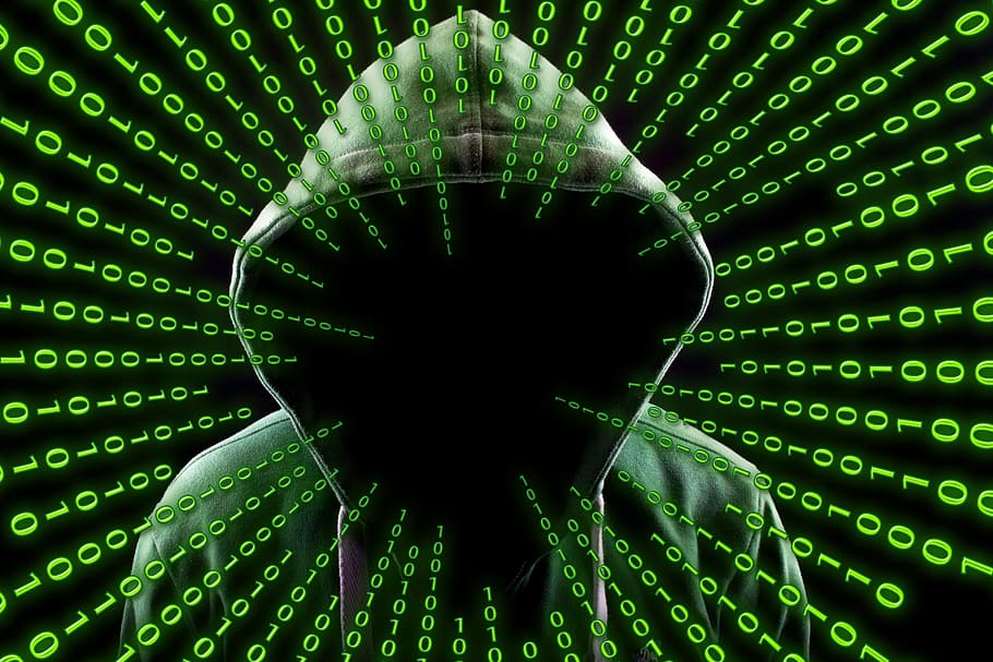 hoodie hijau, hacker, serangan, topeng, internet, anonim, biner, satu, cyber, kejahatan