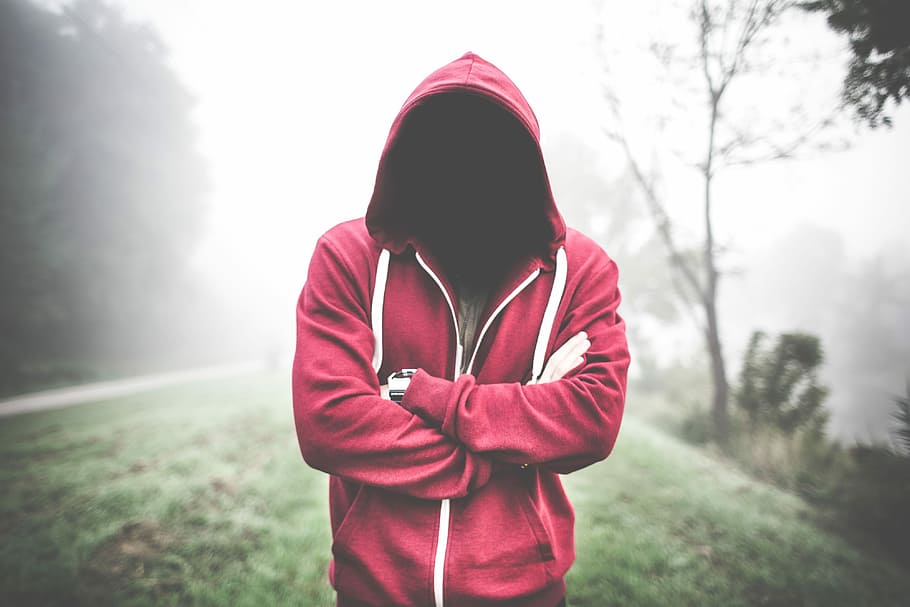man, without, face, Creepy, Man Without a Face, Hoodie, alone, fog, foggy, guy