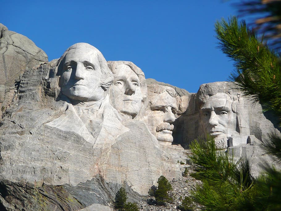 foto mt.rushmore, gunung rushmore, presiden amerika, dakota selatan, amerika serikat, wajah, batu, objek wisata, seni dan kerajinan, patung