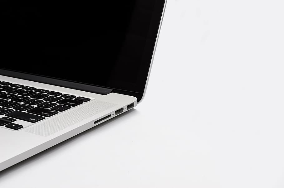 silver, black, laptop, keyboard, technology, modern, white, shoot, screen, monitor