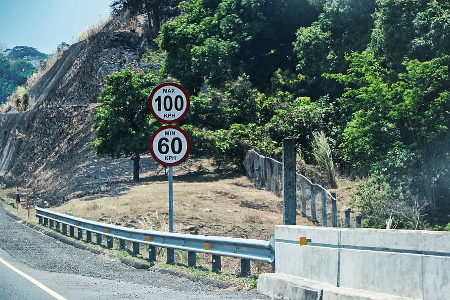 speed sign, traffic signs, philippines, sign, road, mountain, communication, plant, tree, road sign