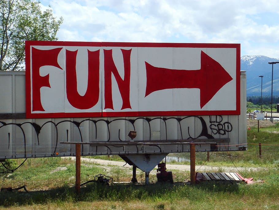 Fun, Billboard, Sign, Happiness, happy, cheerful, joy, information, funny, entertainment