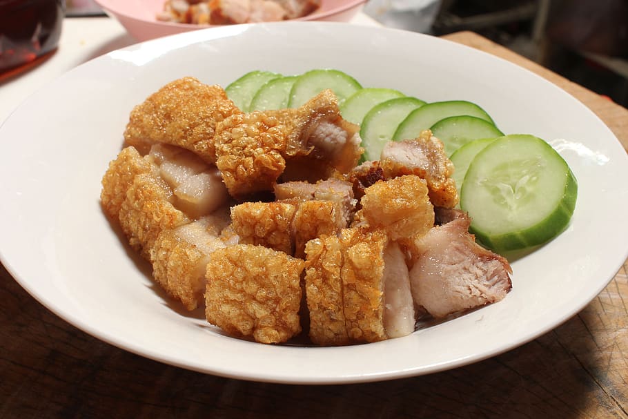 crispy pork, food, frame, pig, delicious, ready-to-eat, food and drink, plate, freshness, close-up