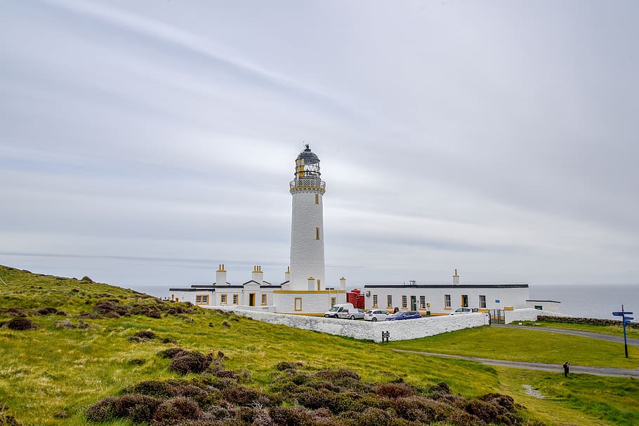 lighthouse, mull of galloway, scotland, tower, built structure, architecture, sky, building exterior, direction, building