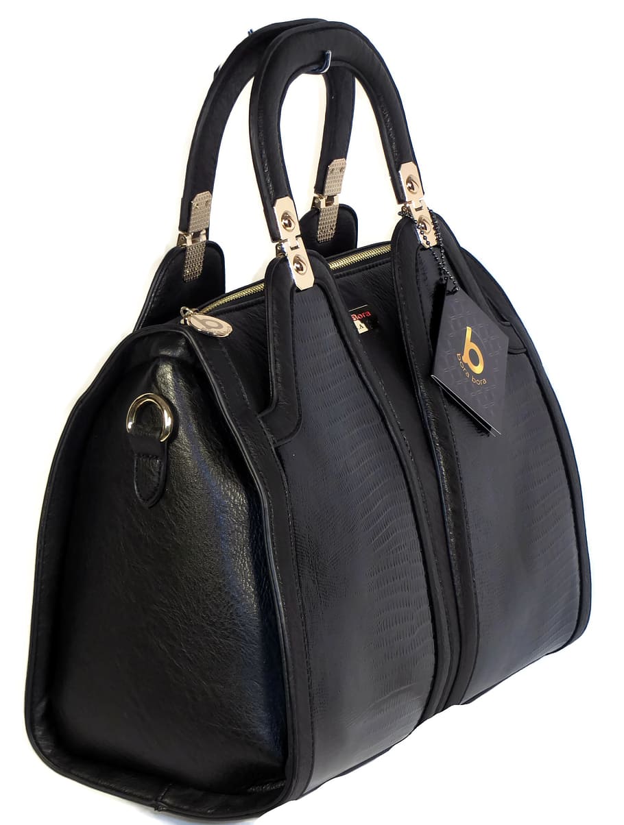 black, leather shoulder bag, handbag, purse, fashion, bag, female, style, women, lady