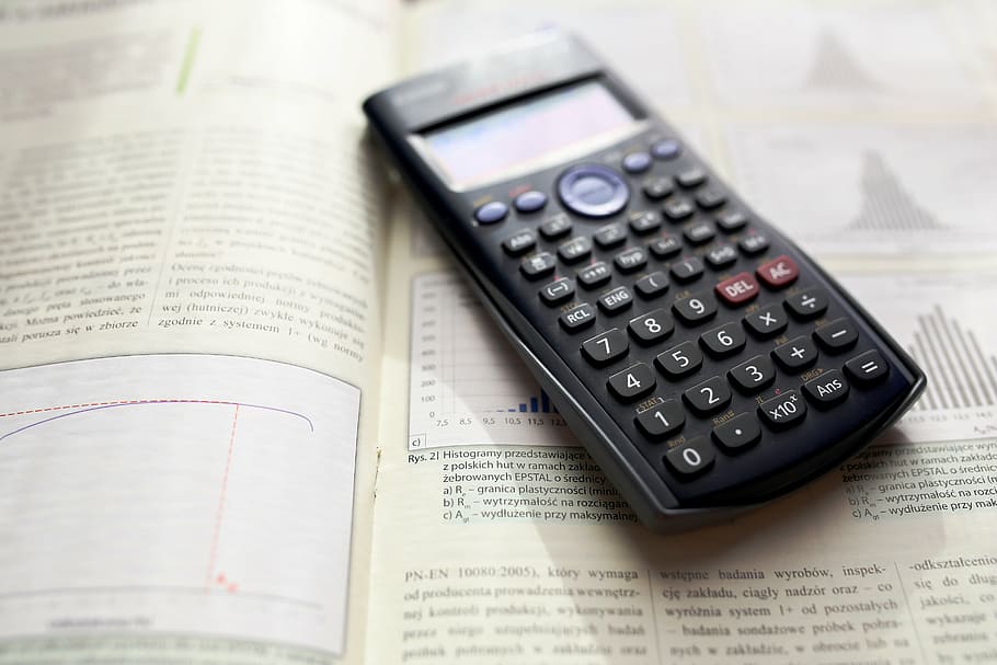 black, scientific, calculator, book, mathematics, math, finance, calculate, technology, office