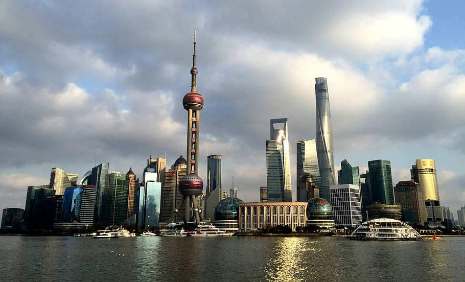menara cn, Shanghai, Cina, Huangpu, Sungai, lujiazui, asia, arsitektur, modern, masa depan