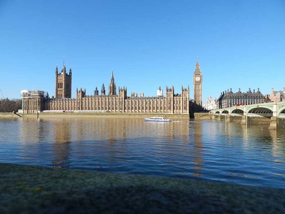 england, Big Ben, Inggris, gedung parlemen, London, sungai besar, sungai, jam, westminster, Britania