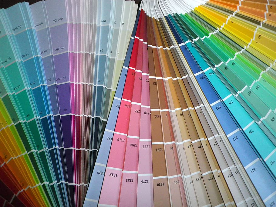 abanico, catálogos, colores, espectro, arcoíris, colorido, diseño, pintura, multicolor, paleta
