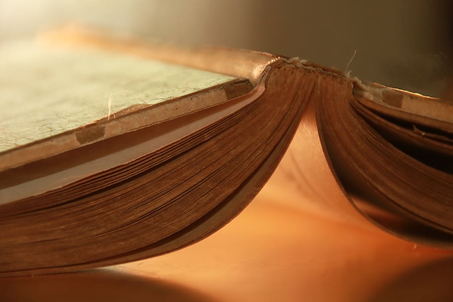 book, cover, pages, paper, bound, wood - material, publication, close-up, indoors, old