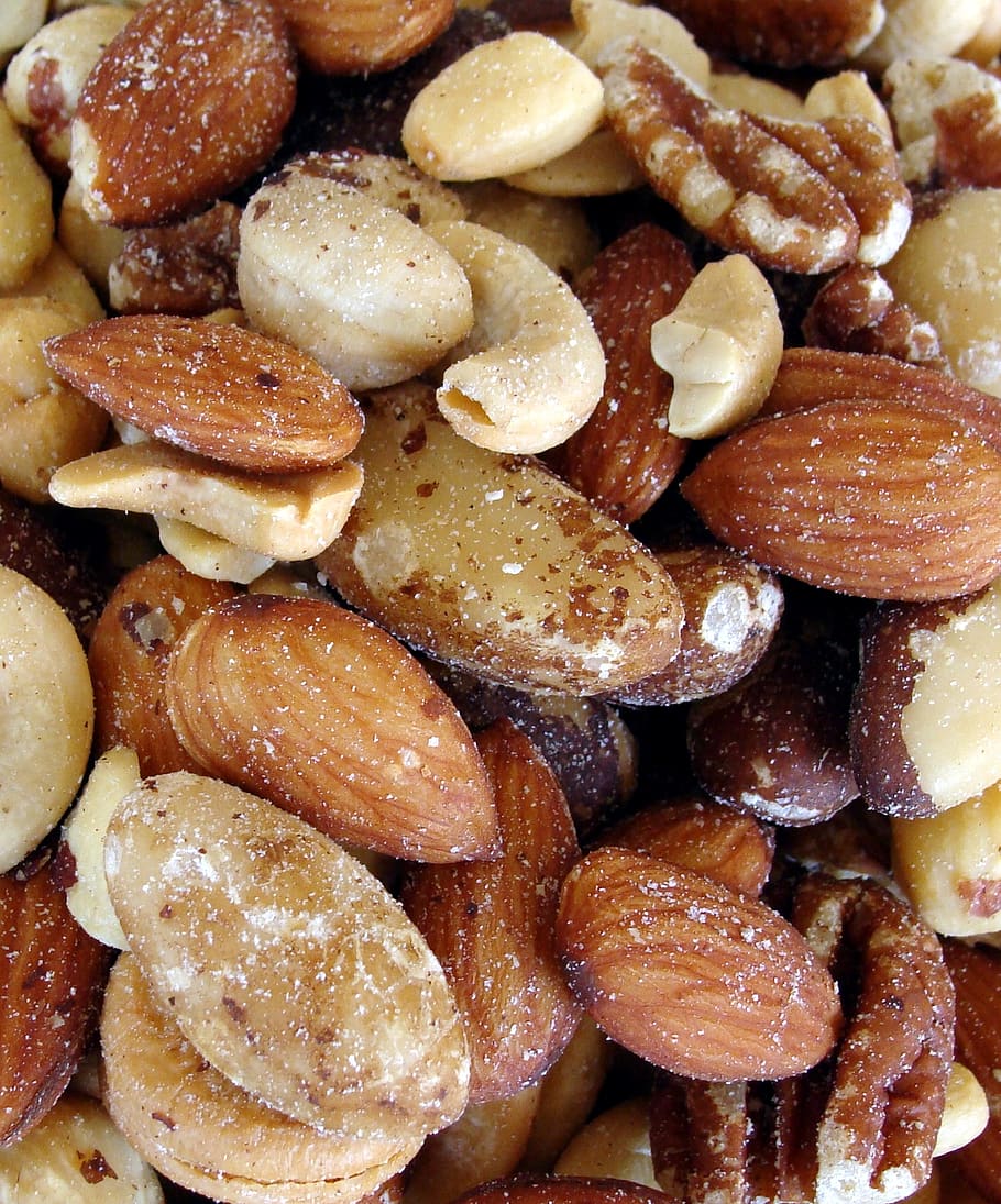 nuts, almonds, cashews, pecans, food, kernel, food and drink, freshness, full frame, backgrounds