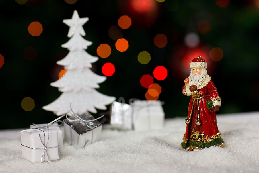 santa claus figurine, Santa Claus, figurine, christmas, claus, gift, light, man, merry, nicholas