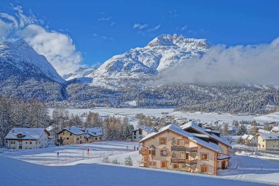swiss, alpine, salju, zermatt, panorama, lanskap, musim dingin, suhu dingin, Arsitektur, eksterior bangunan