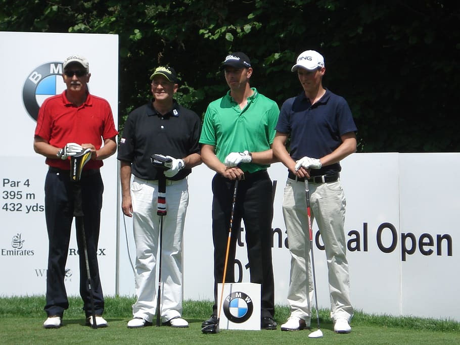 golf, golfers, golf tournament, golfpro, golf club, golf course, standing, full length, group of people, day