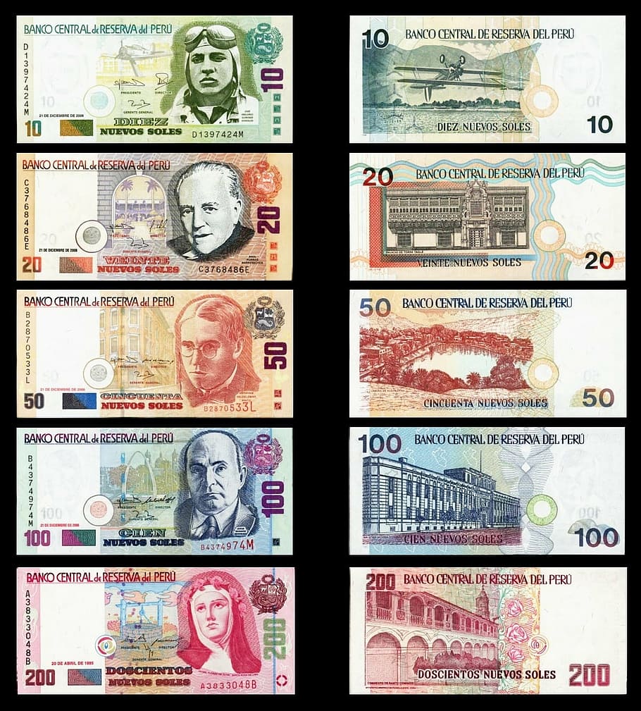billetes de banco, Perú, dinero, moneda, nota, finanzas, cambio, efectivo, papel moneda, negocios