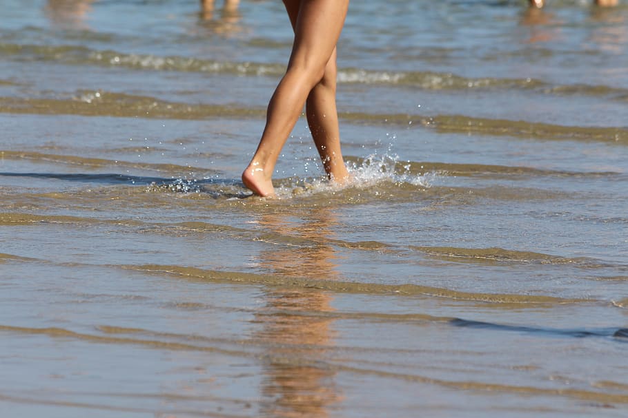go, sea, tourism, trip, legs, movement, physicality, water, nature, summer