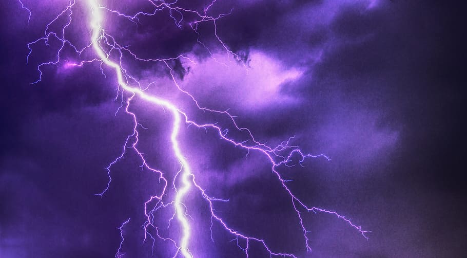 紫, 照明, デジタル, 壁紙, フラッシュ, 雷雨, スーパーセル, 天気, 空, 夜