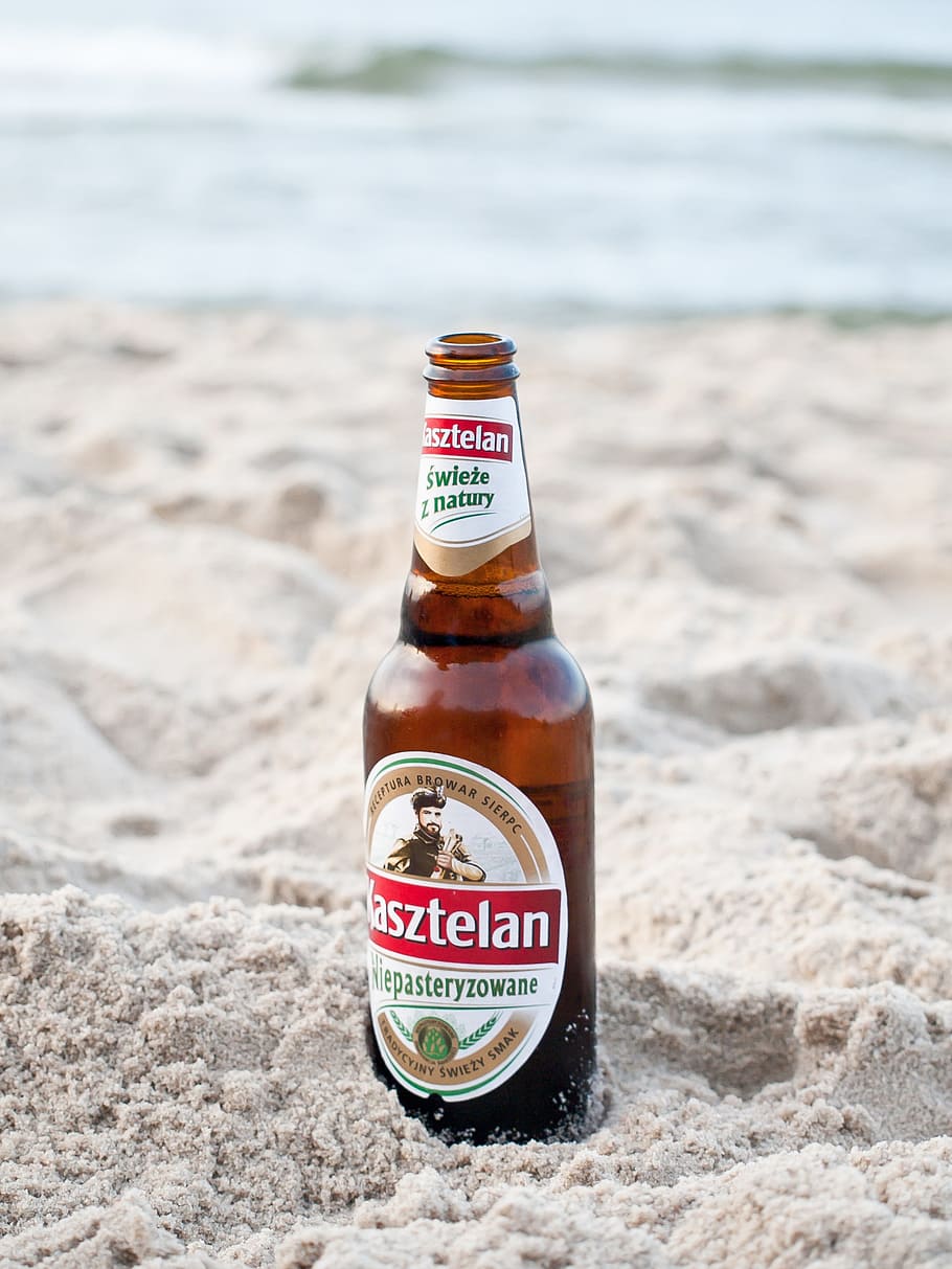 Beer, Brewery, Alcohol, Castellan, sierpc, the drink, the bottle, bottle, beach, sea