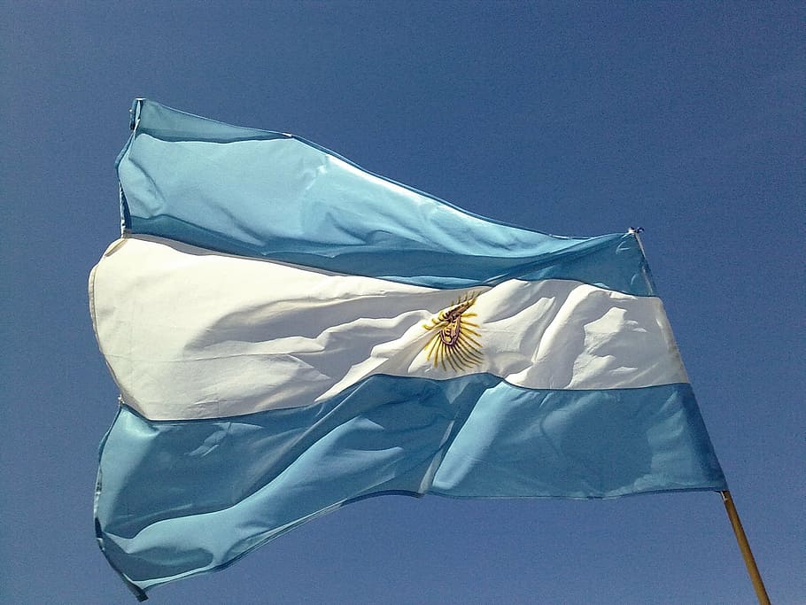 waving, flag, agentina, pole, argentina flag, argentina, country, nation, national, light blue and white