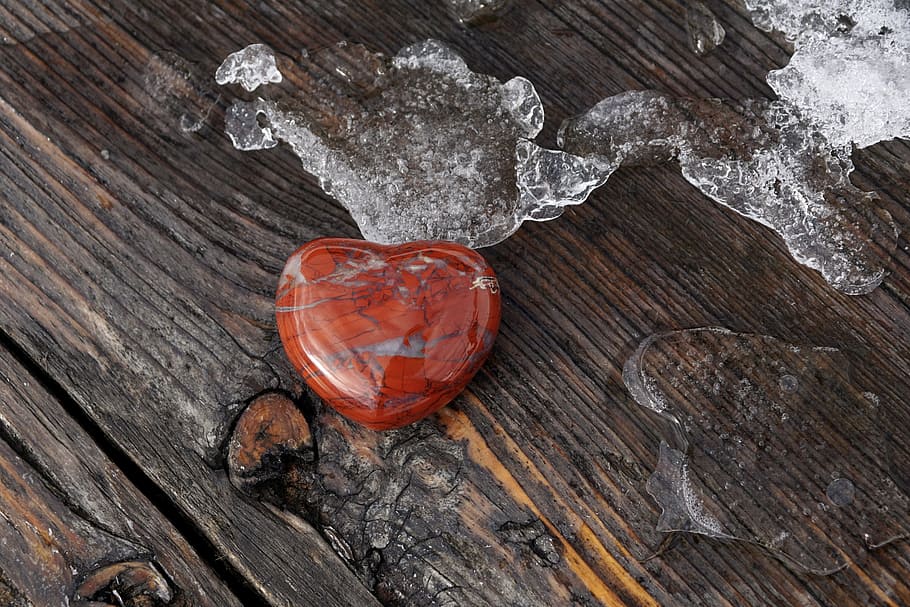heart, brown, gray, stone, wooden, surface, wood, woods, background, nature