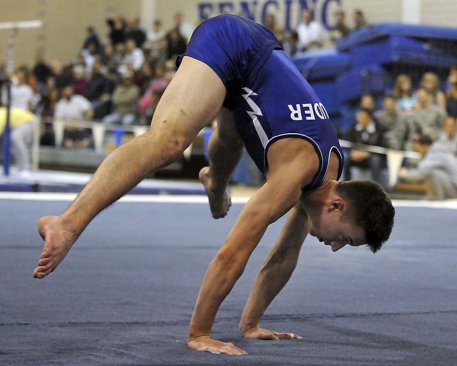 person performing acrobat, Gymnastics, Male, Performance, Floor, exercise, split, fitness, man, strength