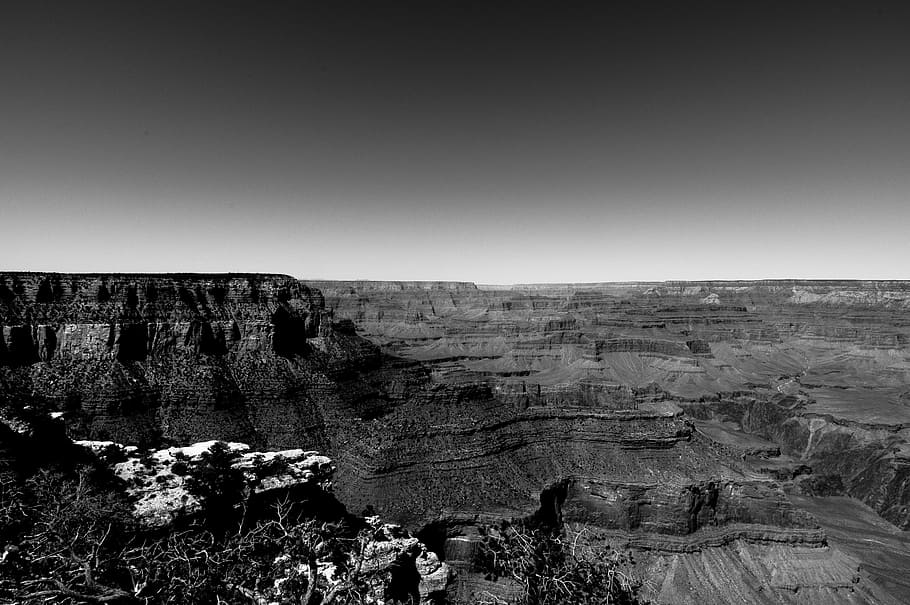 grayscale, aerial, photography, grand, canyon, nature, landscape, travel, adventure, trek