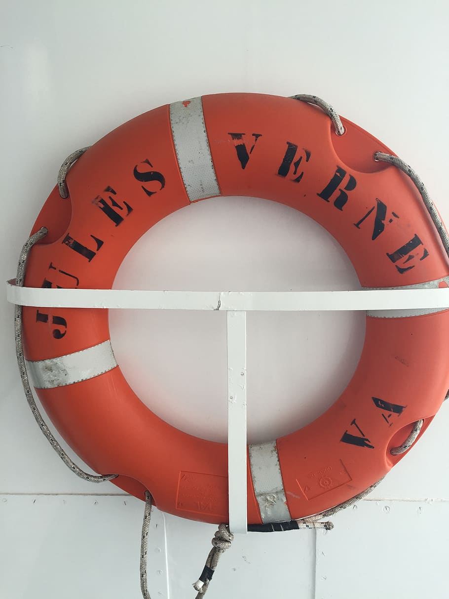 jules verne, buoy, orange, life belt, red, communication, geometric shape, circle, close-up, number