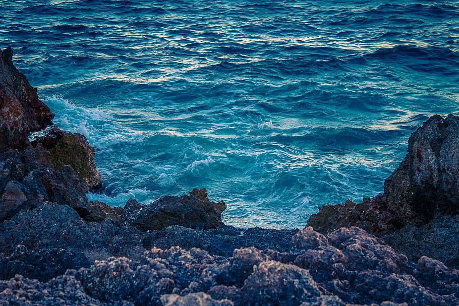 mar, rochas, costa, mallorca, espanha, pedras, litoral, natureza, praia, azul