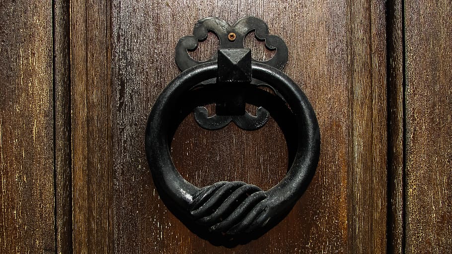 knocker, metallic, door, decoration, wooden, knock, doorknob, entrance, decorative, old-fashioned