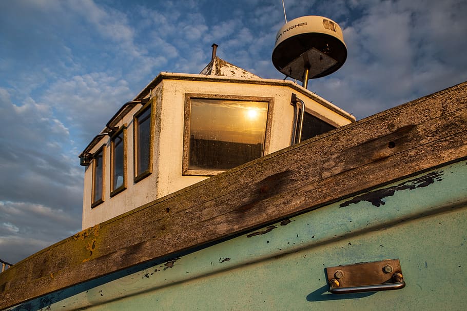 tiro, velho, barco, costa de, costa de dungeness, Cortada, costa, Dungeness, Kent, Inglaterra