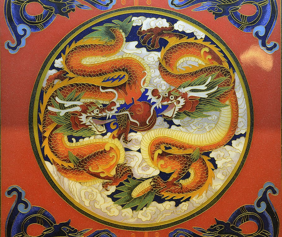 China, Pekin, Cloisonné, art, close-up, astrology sign, lion - feline, multi colored, indoors, art and craft