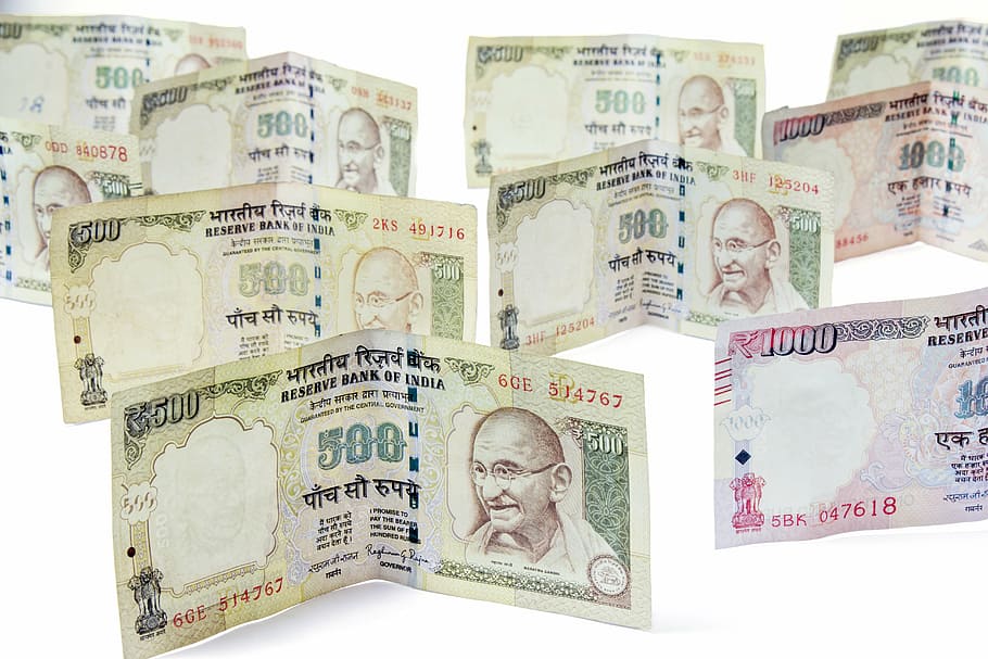 lote de billetes de rupia india, dinero, moneycity, 500, rupias, notas, efectivo, ingresos, gestión, gastos