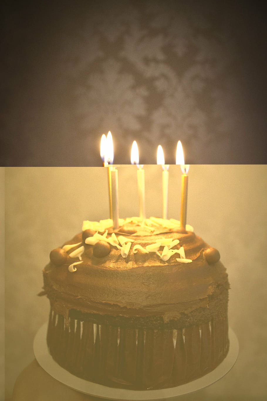 pastel de chocolate, cinco, velas, pastel, cumpleaños, chocolate,  celebración, feliz, horneado, celebrar | Pxfuel