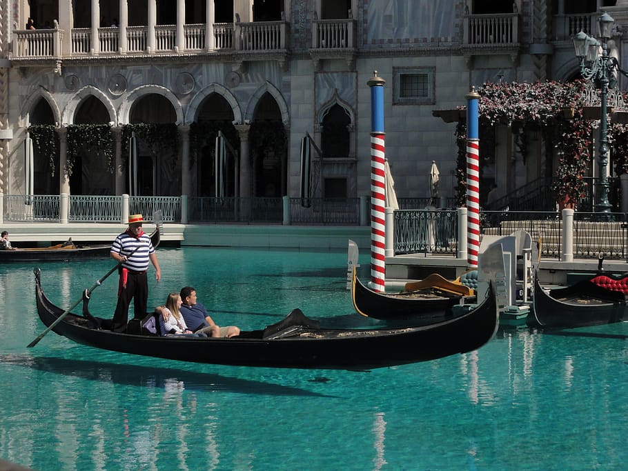 venetian, las vegas, gondolas, casino, hotel, italian, canal, romantic, tourists, outdoor