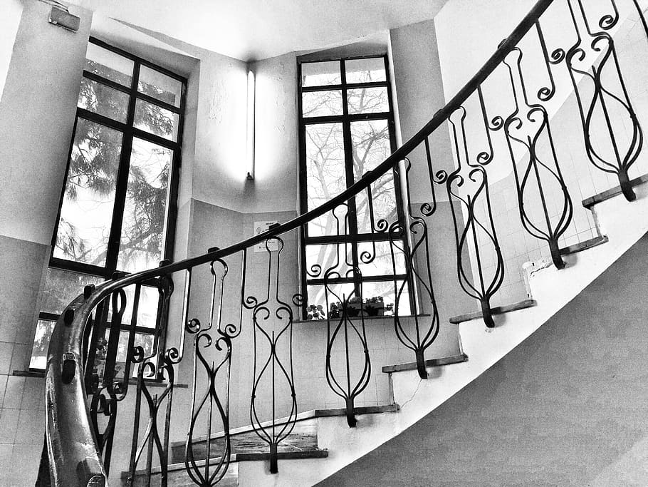 stairs, black and white, steps, interior, stairway, architecture, staircase, indoors, no People, domestic Room