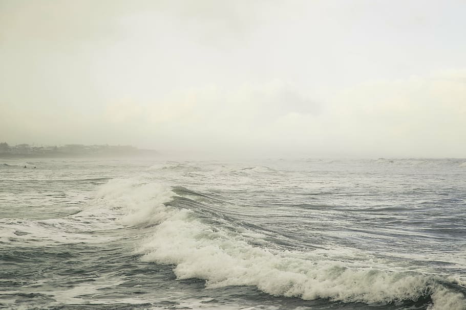 ondas de agua, foto, cuerpo, agua, olas, océano, mar, cielo, naturaleza, tranquilidad