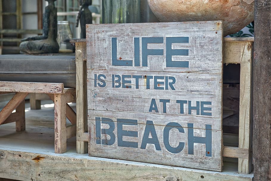 mejor, signo de playa, Vida, playa, signo, diversión, verano, vacaciones, mar, al aire libre