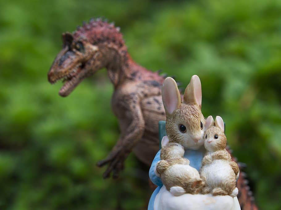 rabbit, dinosaur, threat, family, prey, bunny, bunnies, mother, child, jurassic