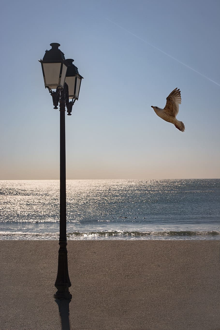 Mediterranean Sea, Ocean, Sea, Blue Sky, ocean, sea, air, summer, holiday, lamp post, france morning
