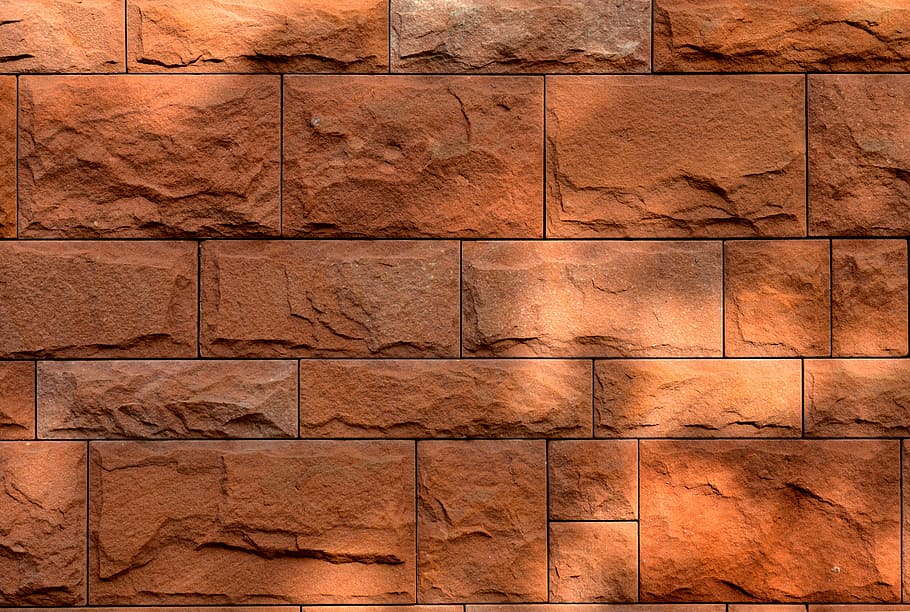 close, photography, red, brick wall, daytime, sand, stone, wall, backgrounds, textured