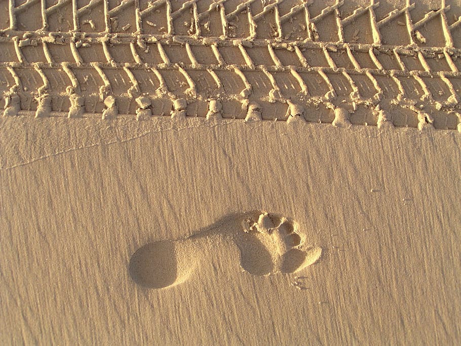 foot stamp, gray, surface, Footprint, Footprints, Sand, Beach, sand, beach, barefeet, barefoot